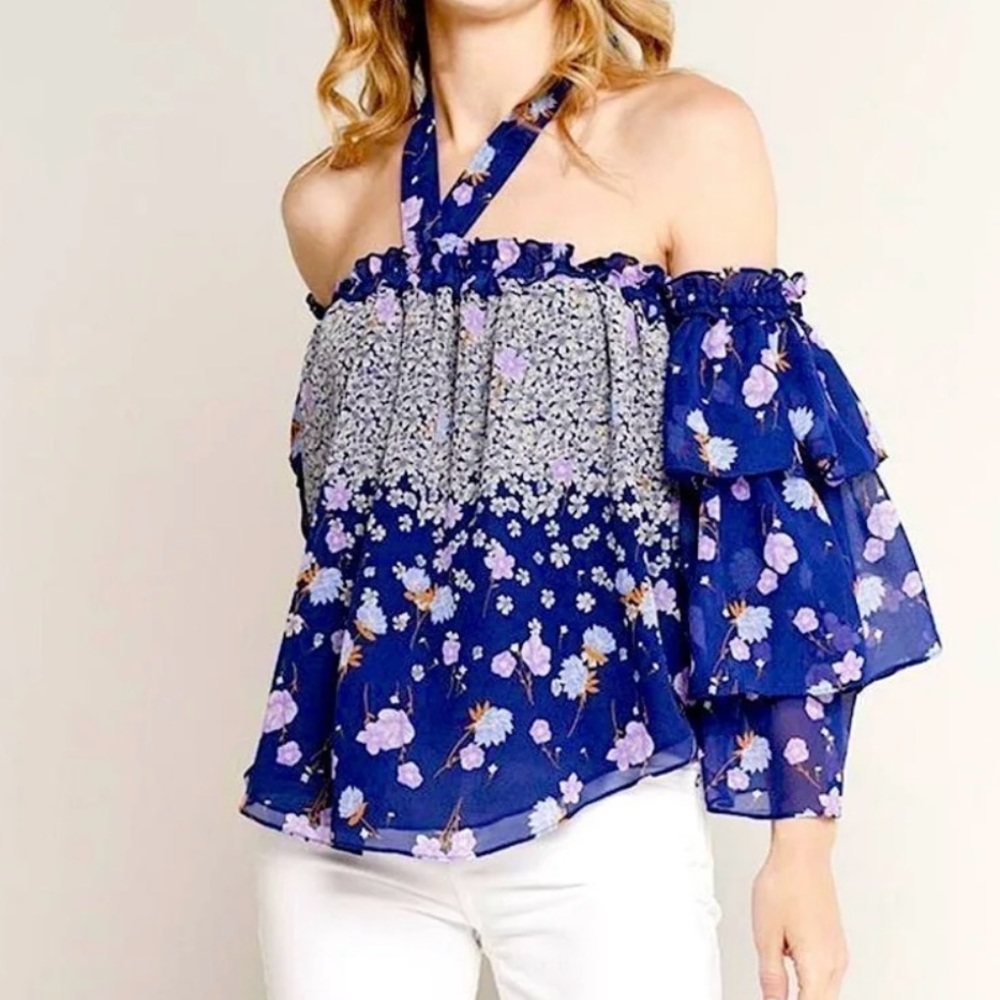(PENDING SALE) MISA LOS ANGELES floral off-the-shoulder blouse!